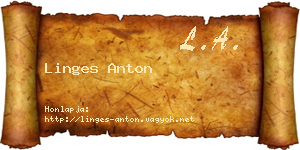 Linges Anton névjegykártya